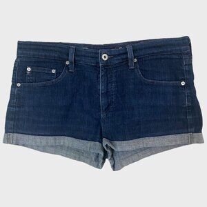 Adriano Goldschmied Pixie Cuffed Jean Shorts Women's 32 Blue Dark Wash Low-Rise